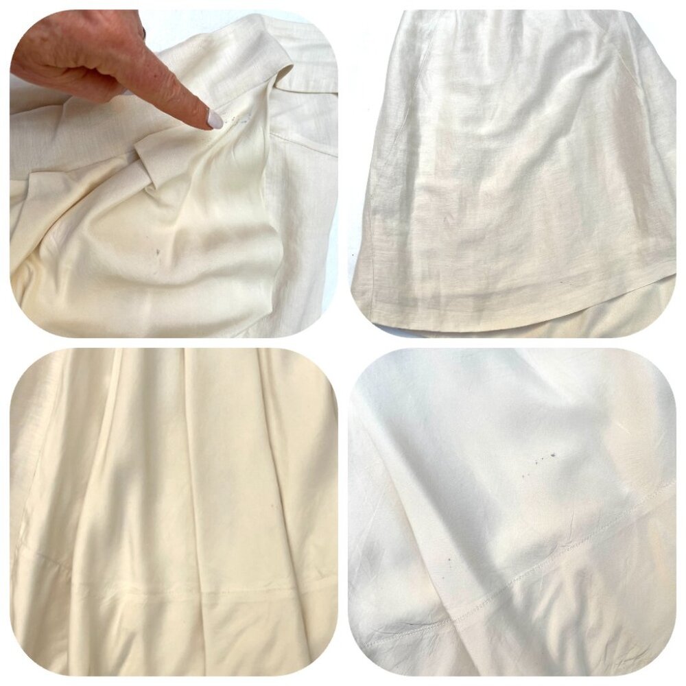 Antonio Berardi made in Italy Linen Silk blend Cowel back sleeveless cream dress - Picture 15 of 15